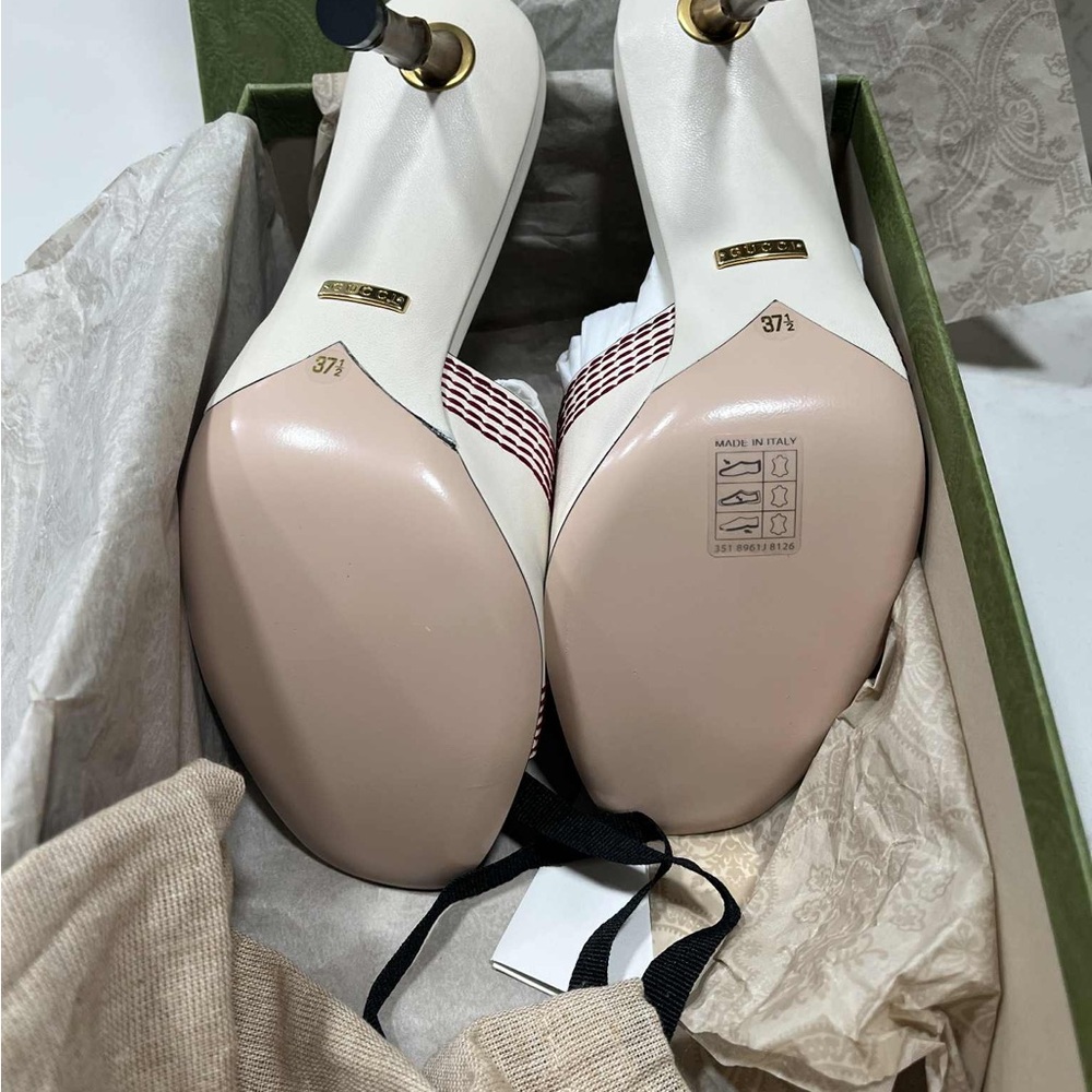 GUCCI Slide Sandal With Bamboo Heel Leather - Picture 5 of 5